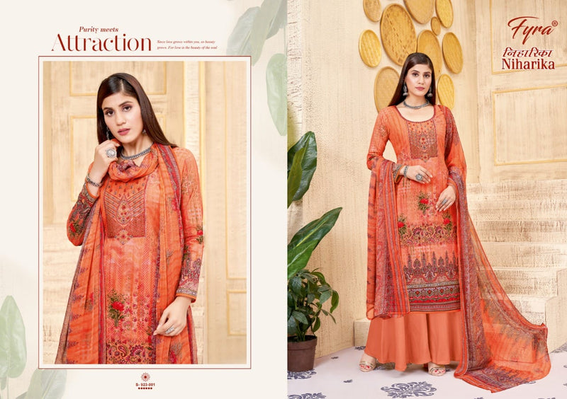 Fyra Niharika Pure Cambric Cotton with Embroidery Work Stylish Designer Casual Look Salwar Suit