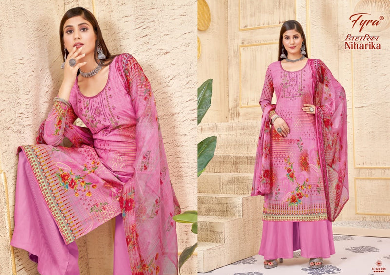 Fyra Niharika Pure Cambric Cotton with Embroidery Work Stylish Designer Casual Look Salwar Suit