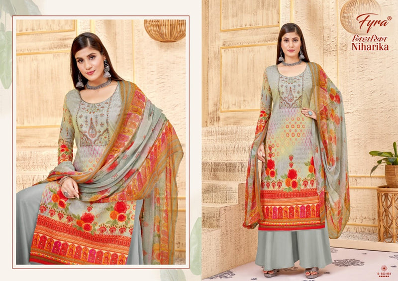 Fyra Niharika Pure Cambric Cotton with Embroidery Work Stylish Designer Casual Look Salwar Suit