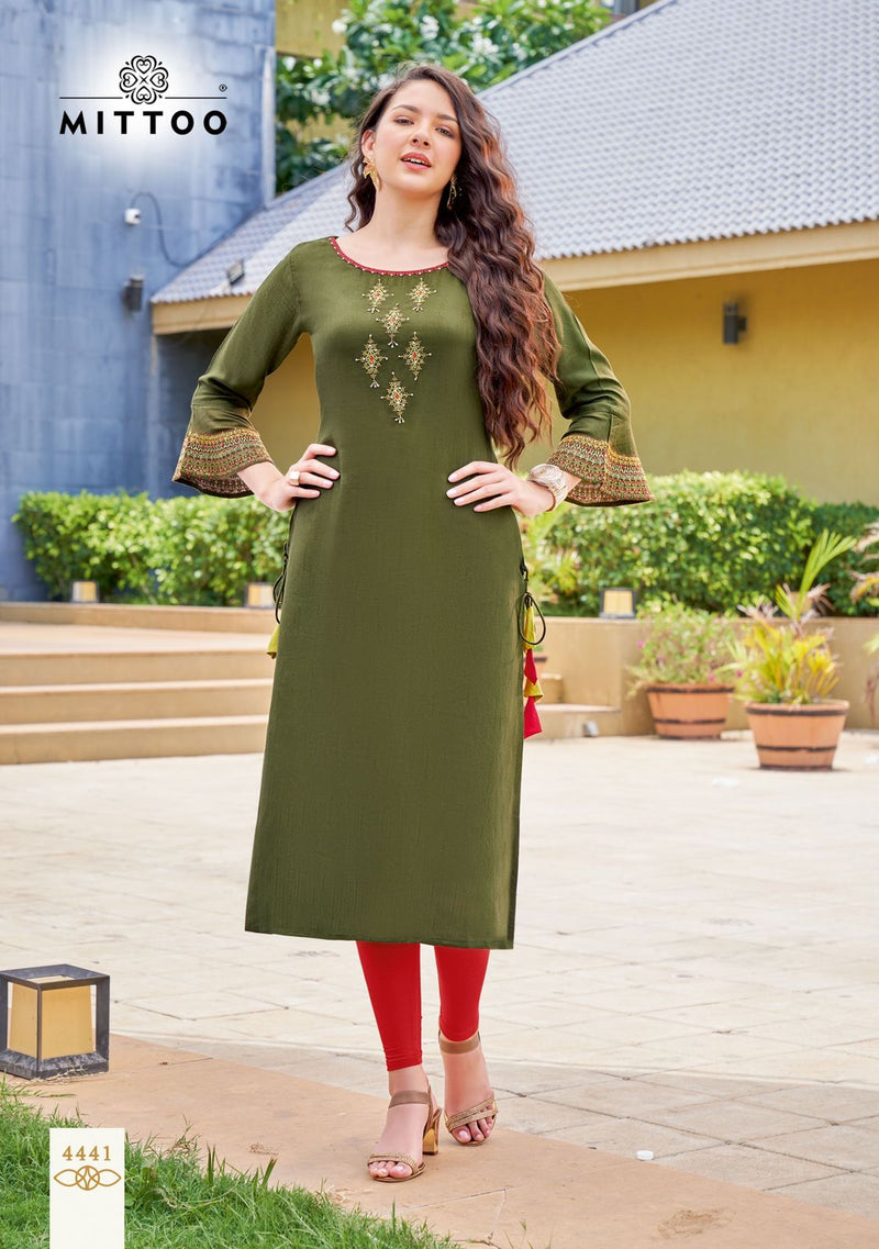 Mittoo Mayurika Vol 7 Rayon With Fancy Stylish Designer Casual Look Kurti