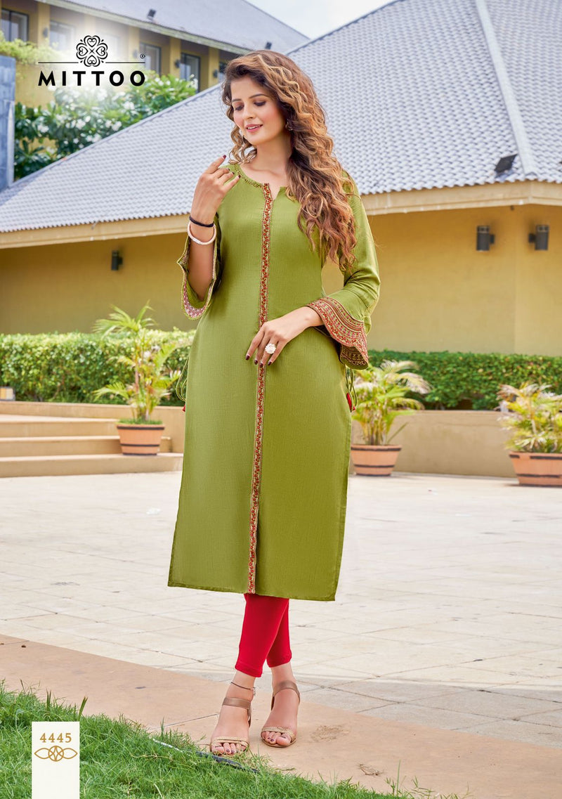 Mittoo Mayurika Vol 7 Rayon With Fancy Stylish Designer Casual Look Kurti