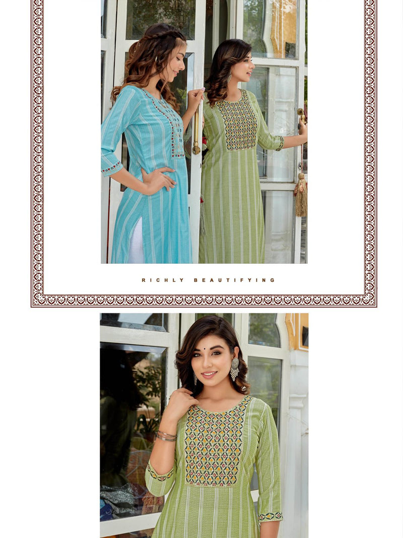 Aradhna Honey & Rose Viscose With Heavy Embroidery Work Stylish Designer Casual Look Kurti
