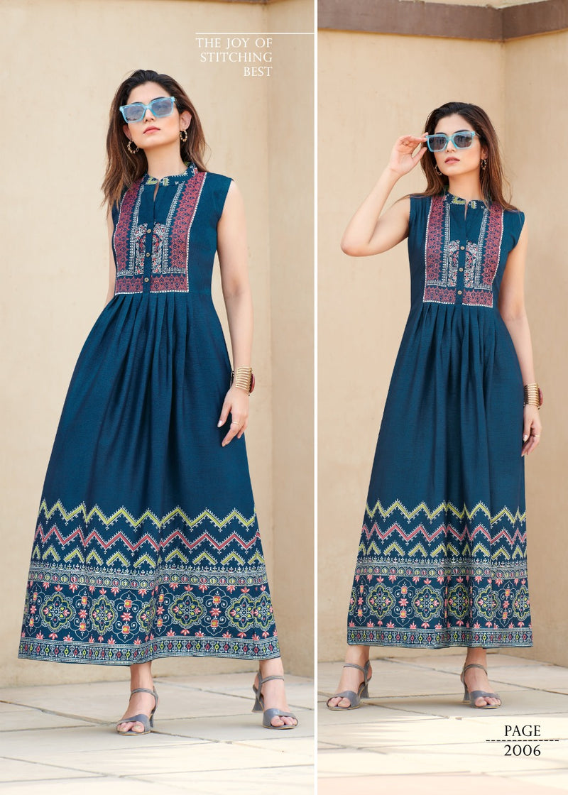 Rang Jyot Charvi Vol 2 Rayon Stylish Designer Printed Casual Look fancy Kurti