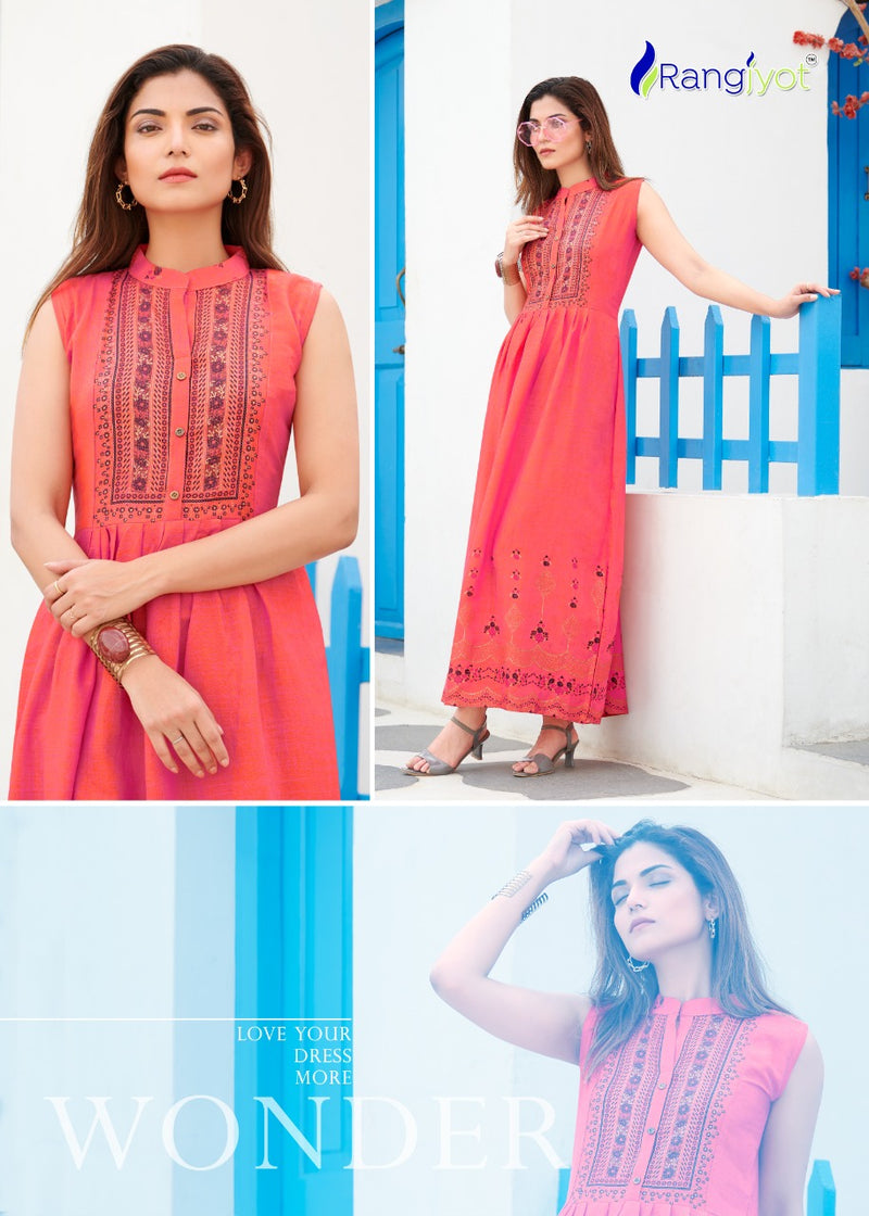 Rang Jyot Charvi Vol 2 Rayon Stylish Designer Printed Casual Look fancy Kurti