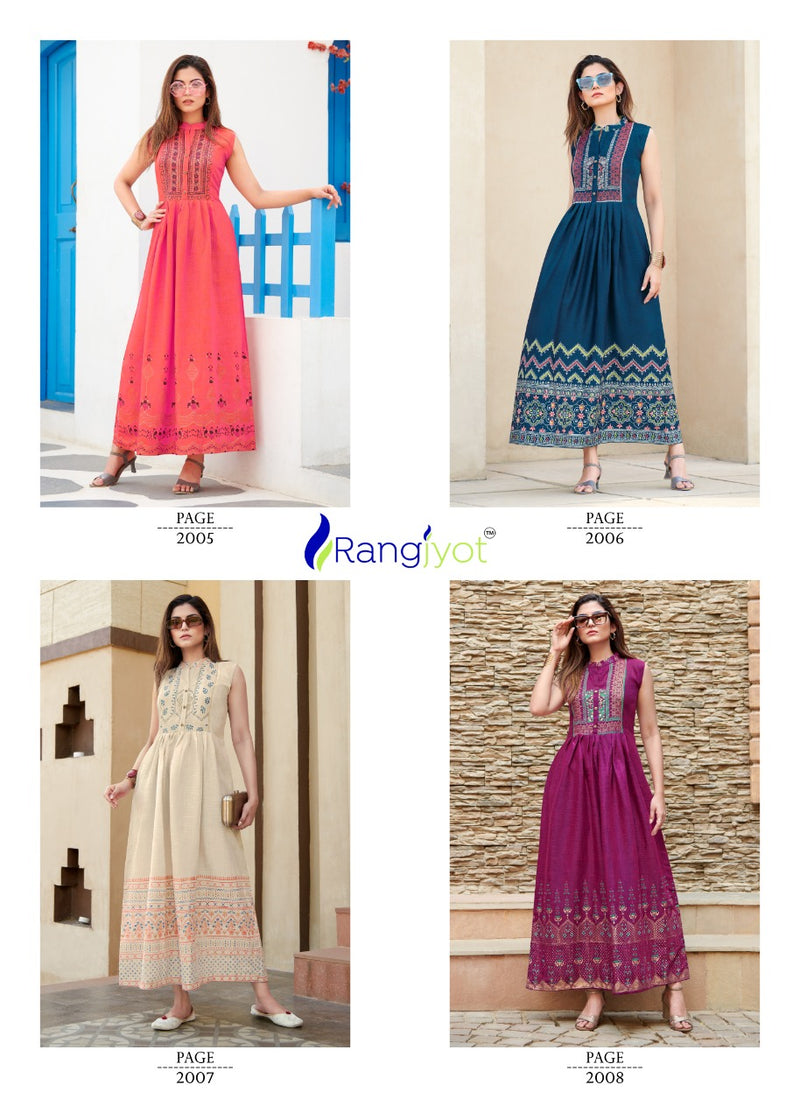 Rang Jyot Charvi Vol 2 Rayon Stylish Designer Printed Casual Look fancy Kurti