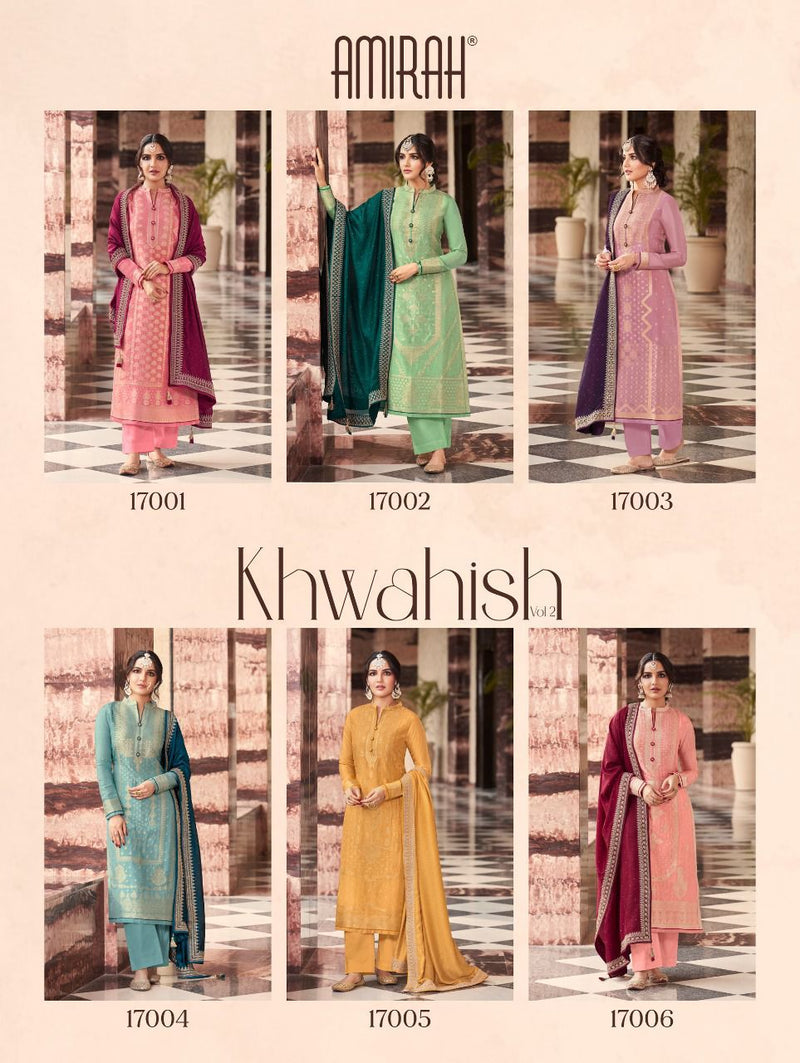 Amirah Khwahish Vol 2 Dola Silk With Heavy Emroidery work Stylish Designer Festive Wear fancy Salwar kameez