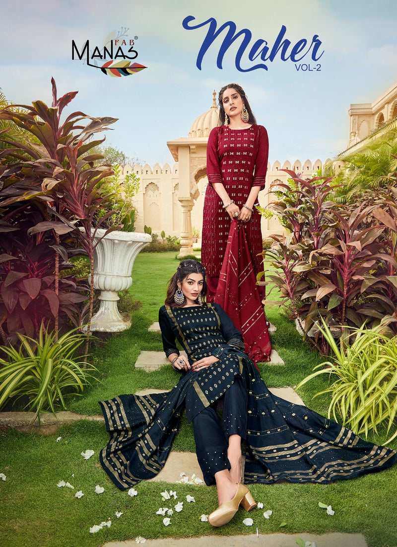 Manas Fab Maher Vol 2 Viscose With Hand Work Stylish Designer Party Wear Fancy Kurti