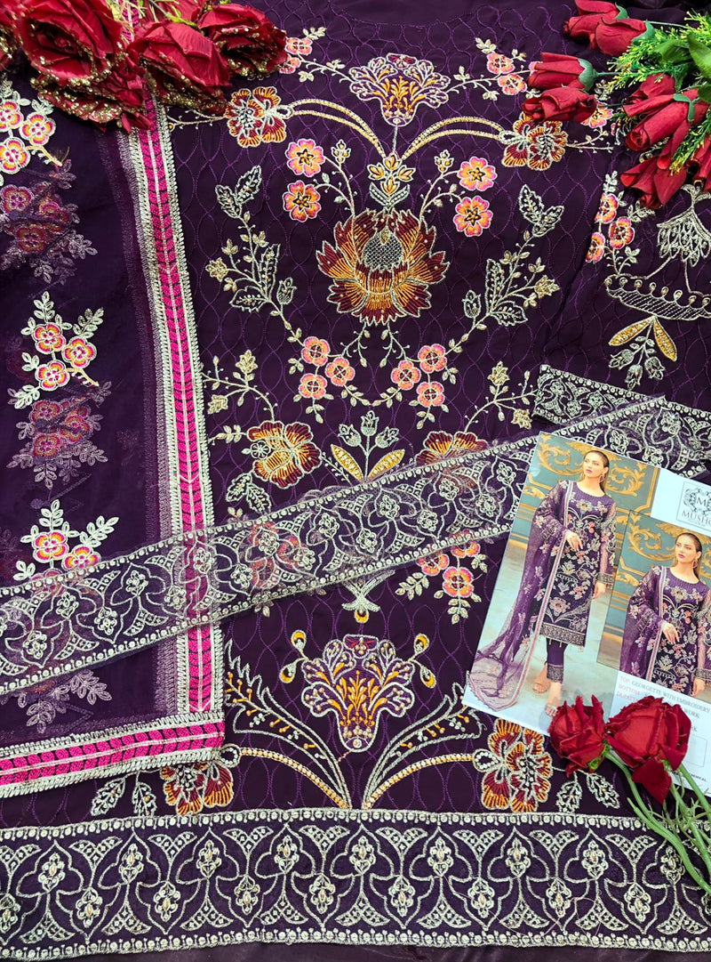 Mushq M 109 Georgette With Heavy Embroidery Work Stylish Designer Pakistani Salwar Kameez