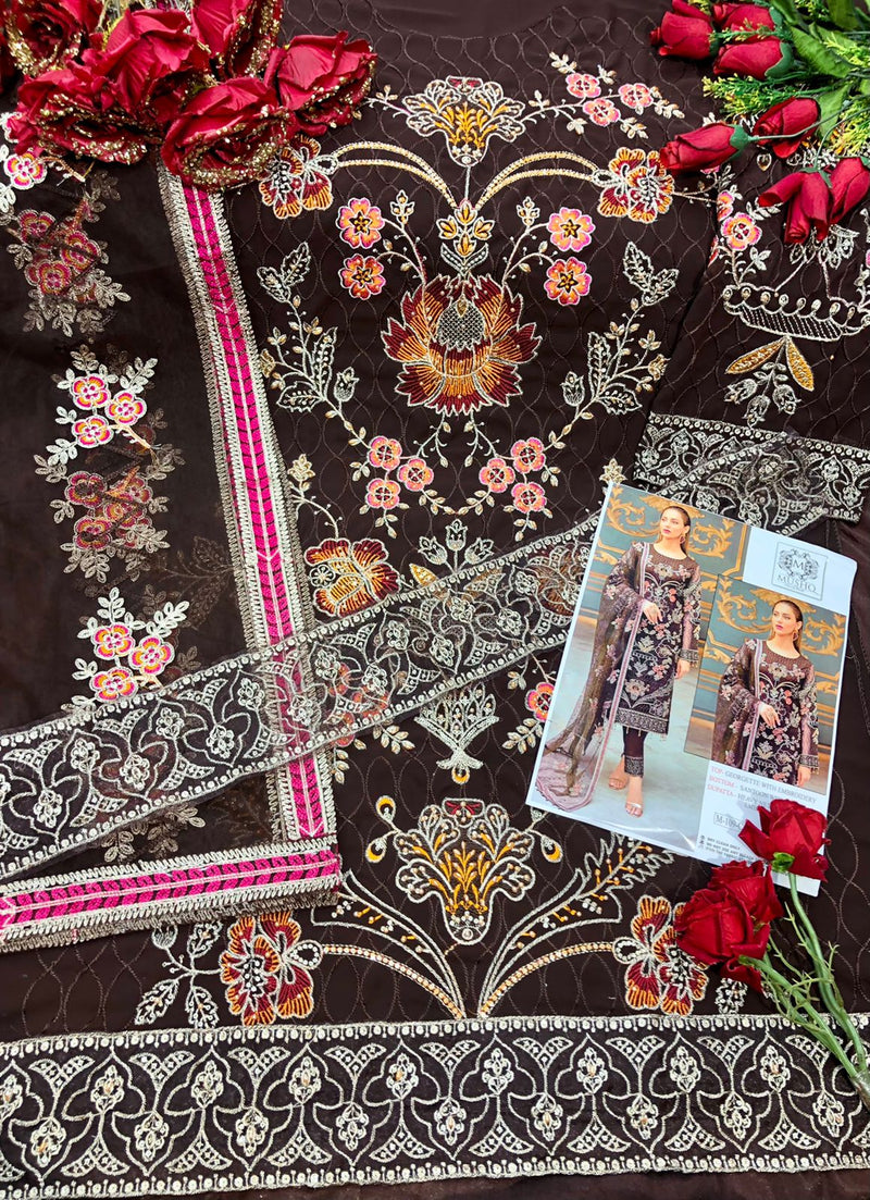 Mushq M 109 Georgette With Heavy Embroidery Work Stylish Designer Pakistani Salwar Kameez