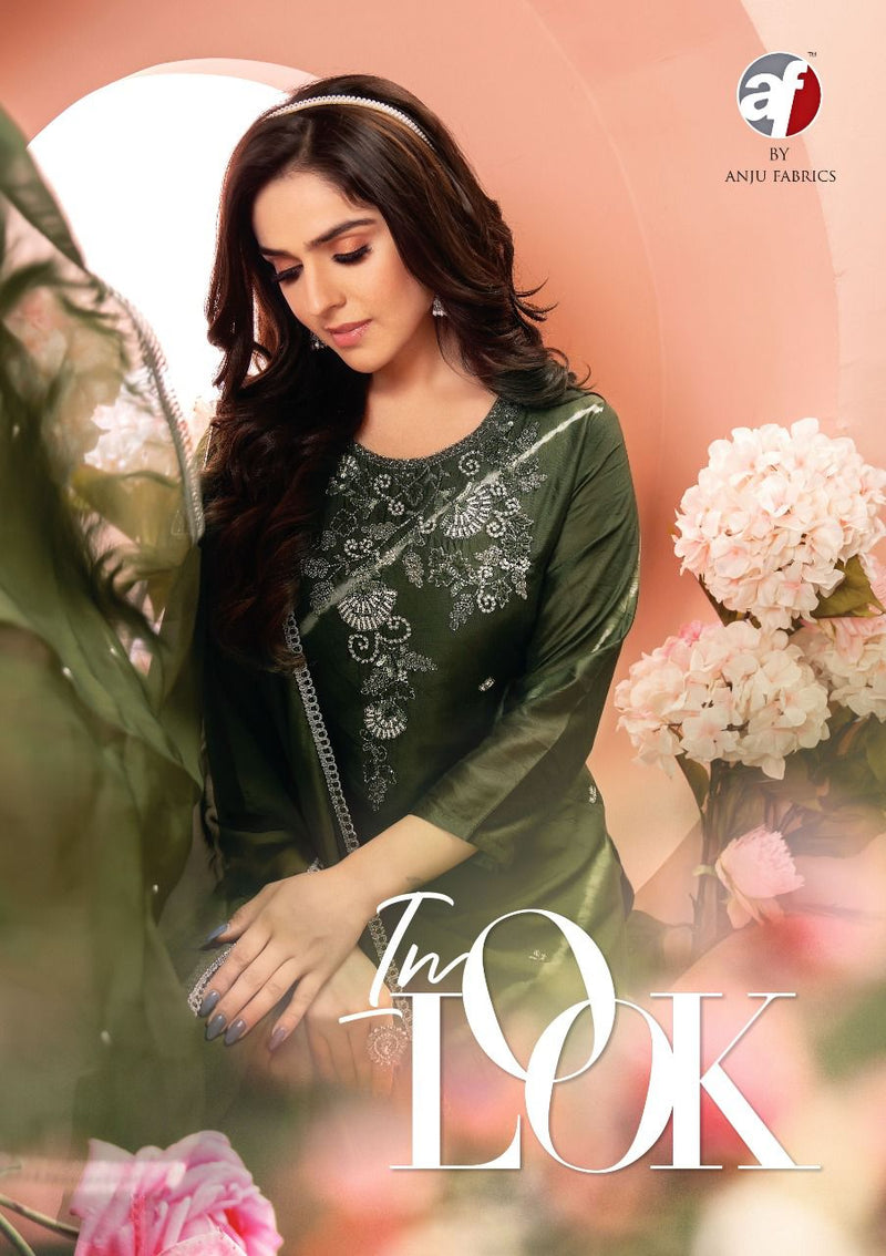 Anju Fabrics Inlook Chanderi Silk With Heavy Pant Stylish Designer Party Wear Fancy Kurti