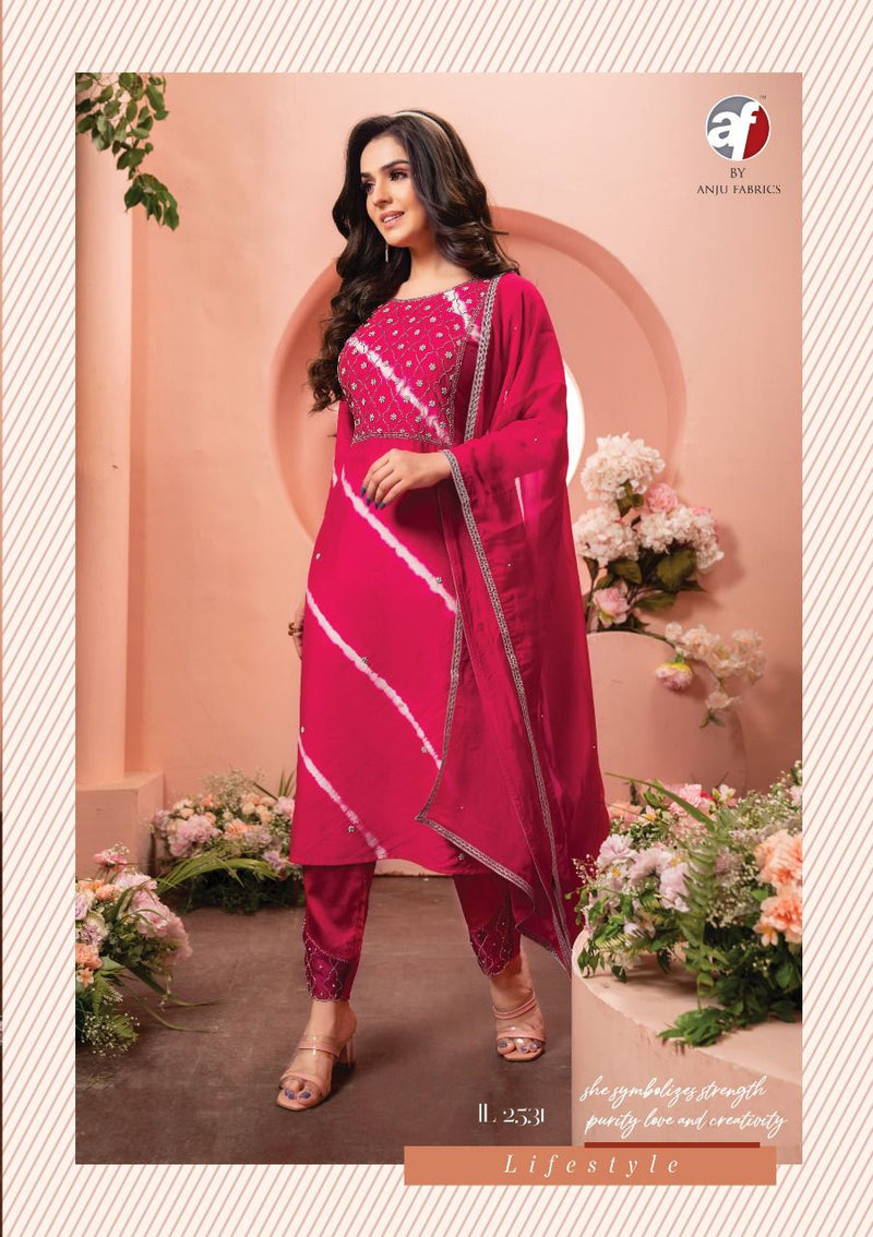 Anju Fabrics Inlook Chanderi Silk With Heavy Pant Stylish Designer Party Wear Fancy Kurti
