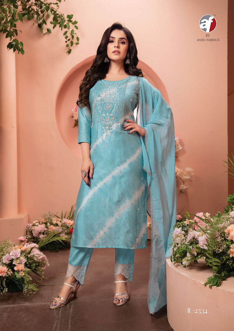 Anju Fabrics Inlook Chanderi Silk With Heavy Pant Stylish Designer Party Wear Fancy Kurti