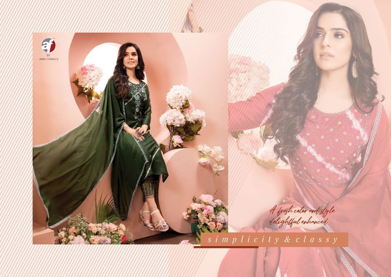 Anju Fabrics Inlook Chanderi Silk With Heavy Pant Stylish Designer Party Wear Fancy Kurti