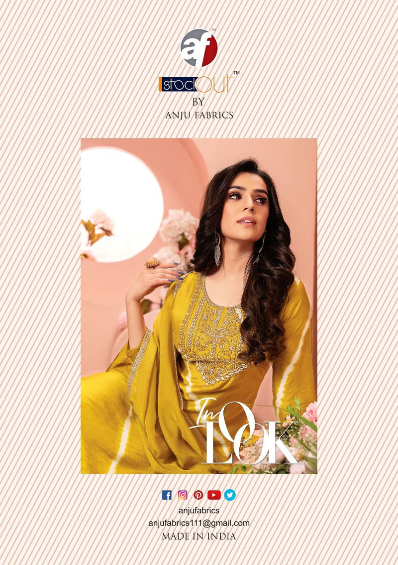 Anju Fabrics Inlook Chanderi Silk With Heavy Pant Stylish Designer Party Wear Fancy Kurti