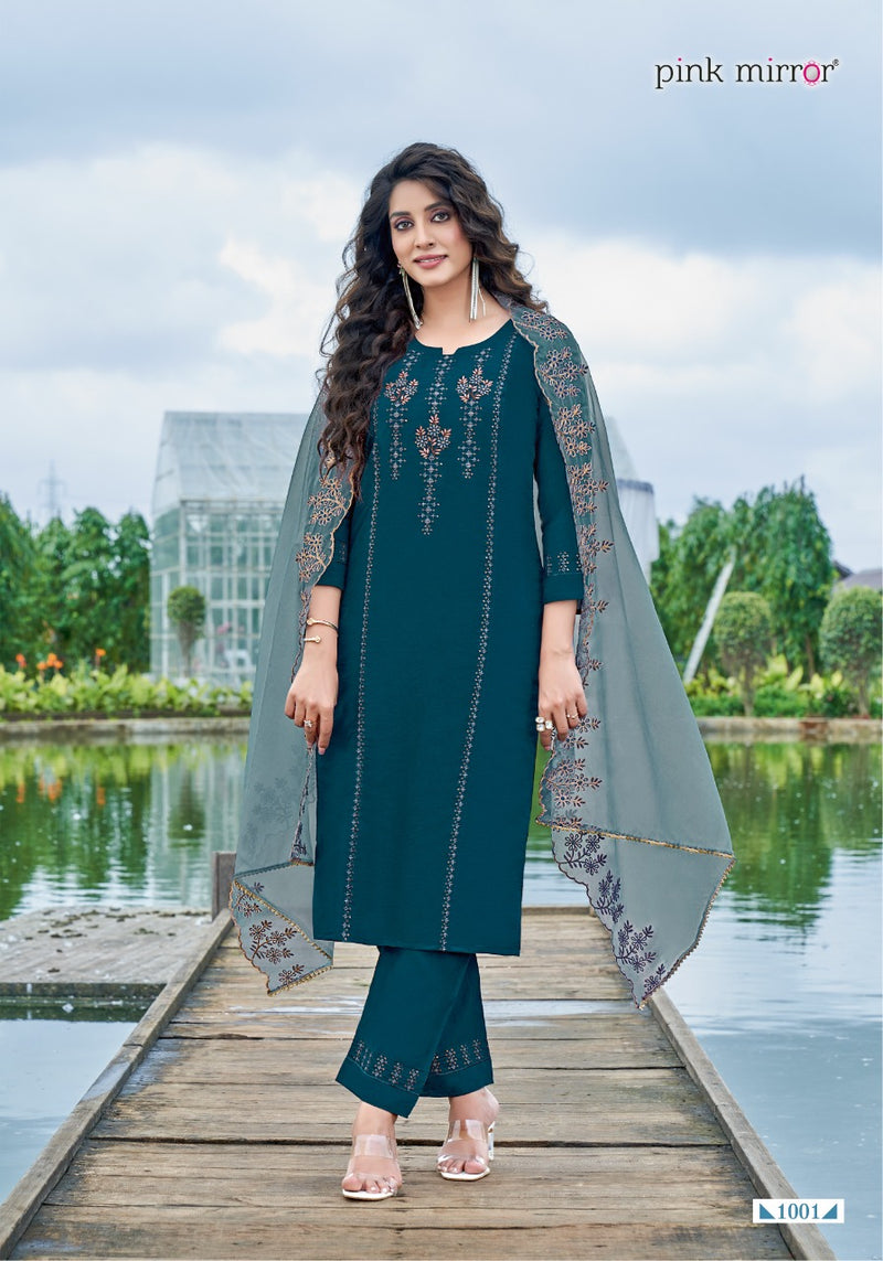 Pink Mirror Sunshine Silk With Embroidery Work Stylish Designer Festive Wear Casual Look Kurti