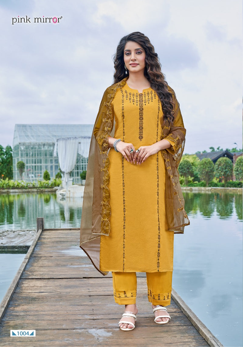 Pink Mirror Sunshine Silk With Embroidery Work Stylish Designer Festive Wear Casual Look Kurti