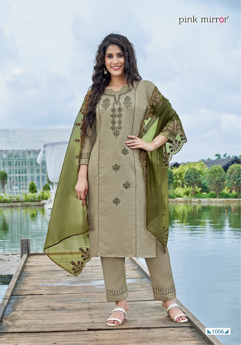 Pink Mirror Sunshine Silk With Embroidery Work Stylish Designer Festive Wear Casual Look Kurti