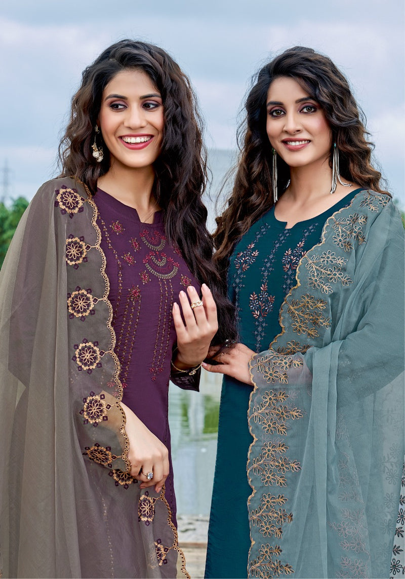 Pink Mirror Sunshine Silk With Embroidery Work Stylish Designer Festive Wear Casual Look Kurti
