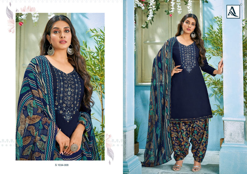 Alok Suit Nusrat Jam Cotton Stylish Designer With Heavy Embroidery Work Party Wear Salwar Suit