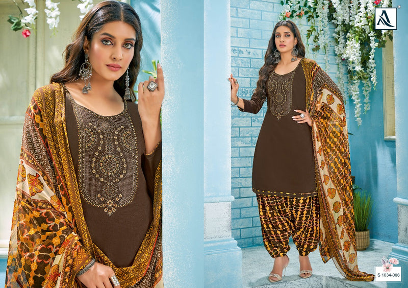 Alok Suit Nusrat Jam Cotton Stylish Designer With Heavy Embroidery Work Party Wear Salwar Suit
