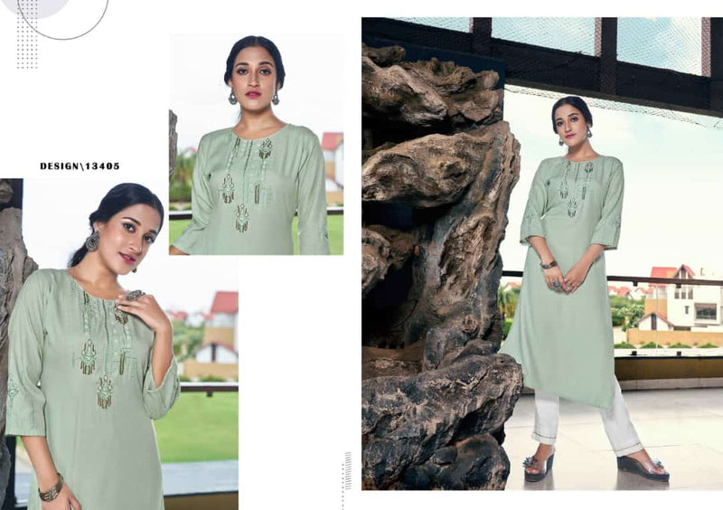 Kalaroop Daikin Fancy With Hand Work Stylish Designer Festive Wear Fancy Kurti