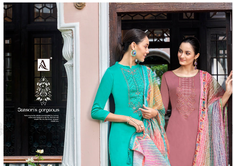 Alok Suit Mayuri Jam Cotton With Heavy Embroidery Work Stylish Designer Casual Look Salwar Suit
