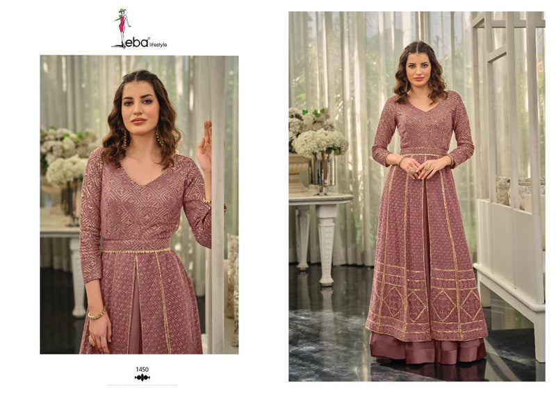 Eba Lifestyle Mahira Georgette With Heavy Embroidery Work Stylish Designer Party Wear Long Kurti