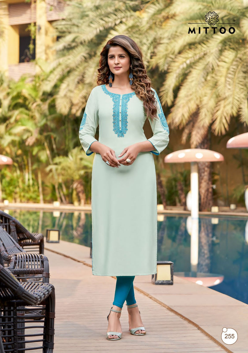 Mittoo Payal Vol 18 Rayon With Heavy Embroidery Work Sttylish Designer Fancy Look Kurti