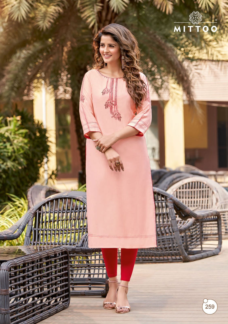 Mittoo Payal Vol 18 Rayon With Heavy Embroidery Work Sttylish Designer Fancy Look Kurti