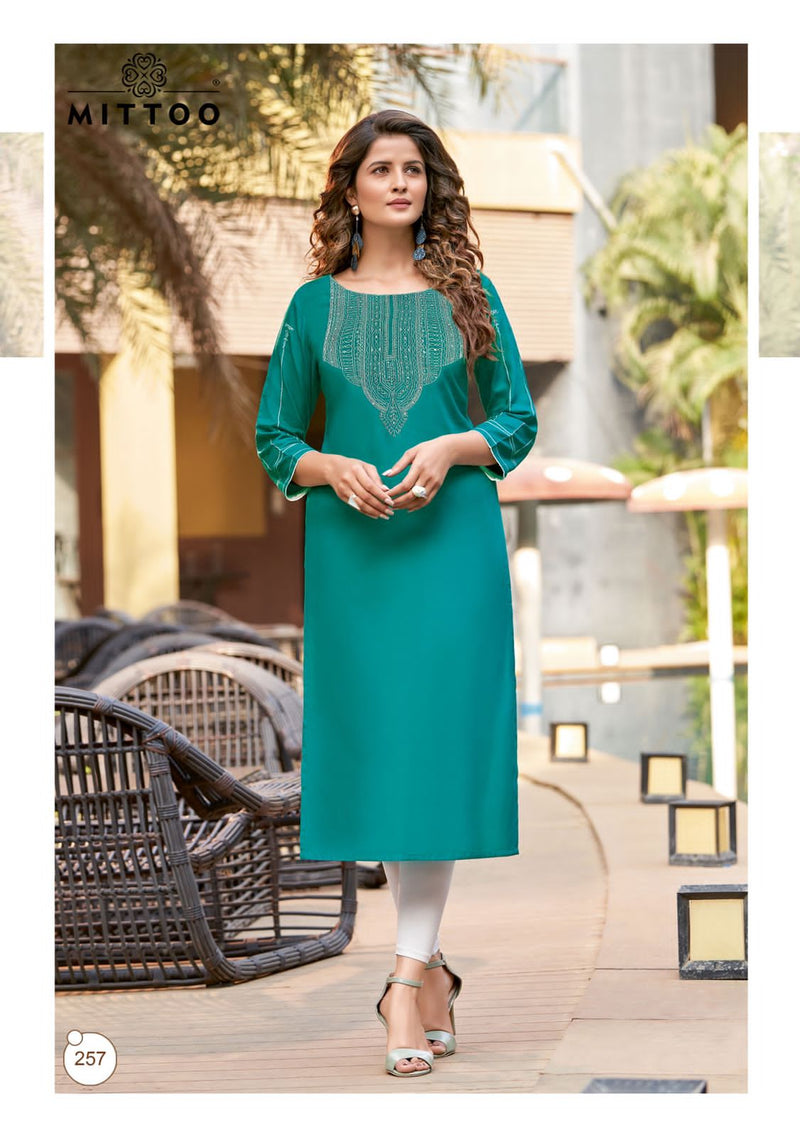 Mittoo Payal Vol 18 Rayon With Heavy Embroidery Work Sttylish Designer Fancy Look Kurti
