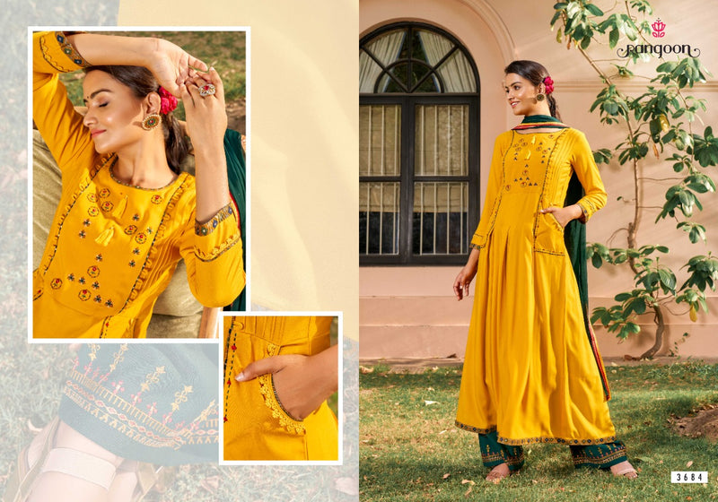 Rangoon Dastak Rayon With Embroidery Work Stylish Designer Fancy Kurti