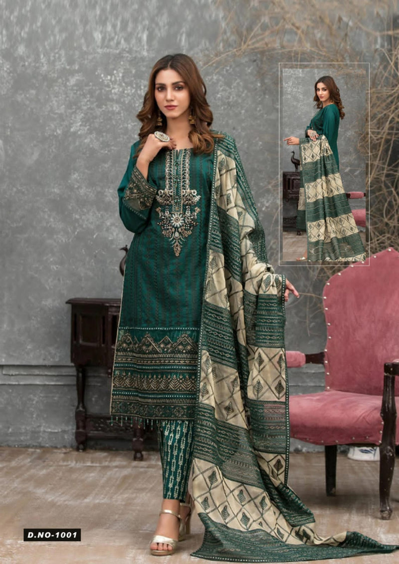 Hala Presents Zafira Heavy Pure Cotton Stylish Designer Karachi Print Salwar Suit