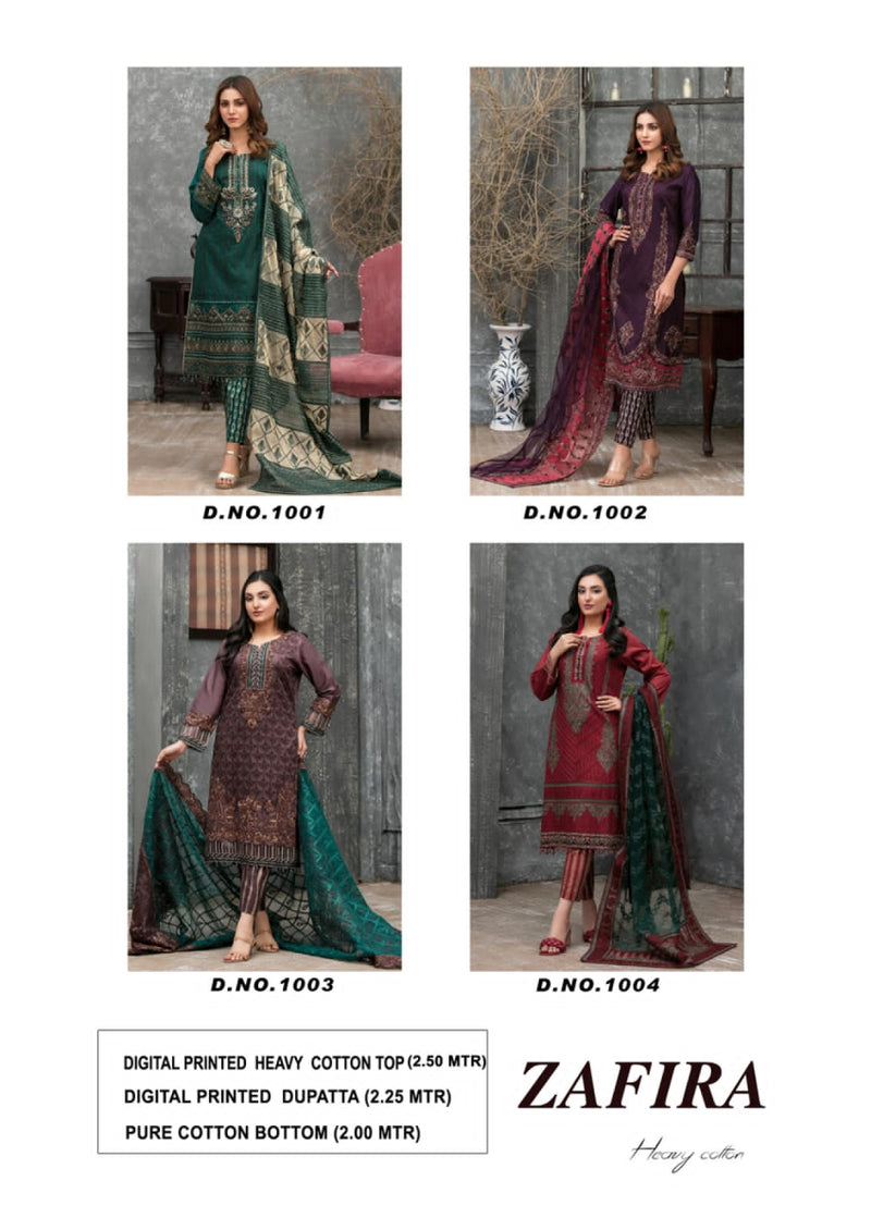 Hala Presents Zafira Heavy Pure Cotton Stylish Designer Karachi Print Salwar Suit