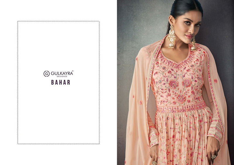 Gulkayra Bahar Real Georgette With Full Heavy Embroidery Work Stylish Designer Wedding Wear Long Sharara