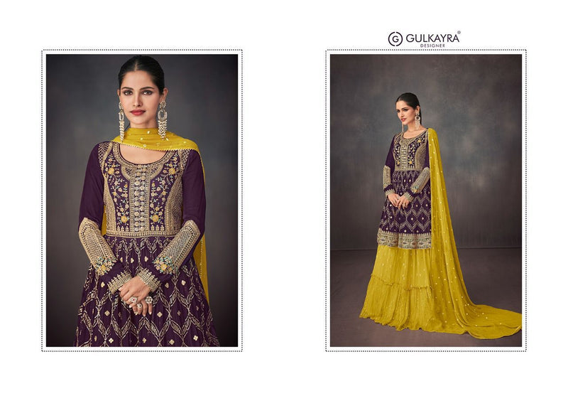 Gulkayra Bahar Real Georgette With Full Heavy Embroidery Work Stylish Designer Wedding Wear Long Sharara