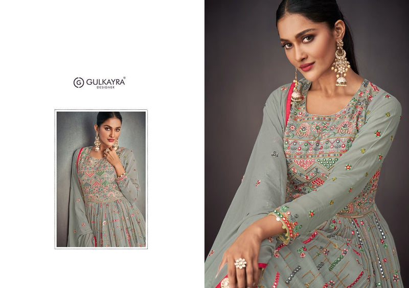 Gulkayra Bahar Real Georgette With Full Heavy Embroidery Work Stylish Designer Wedding Wear Long Sharara