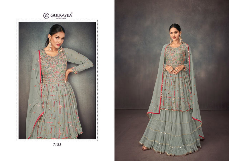 Gulkayra Bahar Real Georgette With Full Heavy Embroidery Work Stylish Designer Wedding Wear Long Sharara
