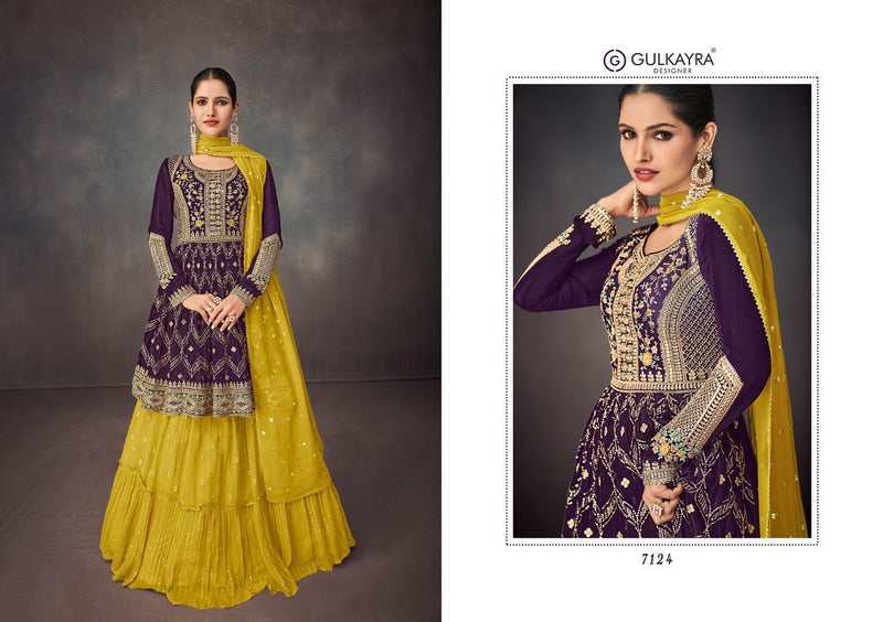 Gulkayra Bahar Real Georgette With Full Heavy Embroidery Work Stylish Designer Wedding Wear Long Sharara
