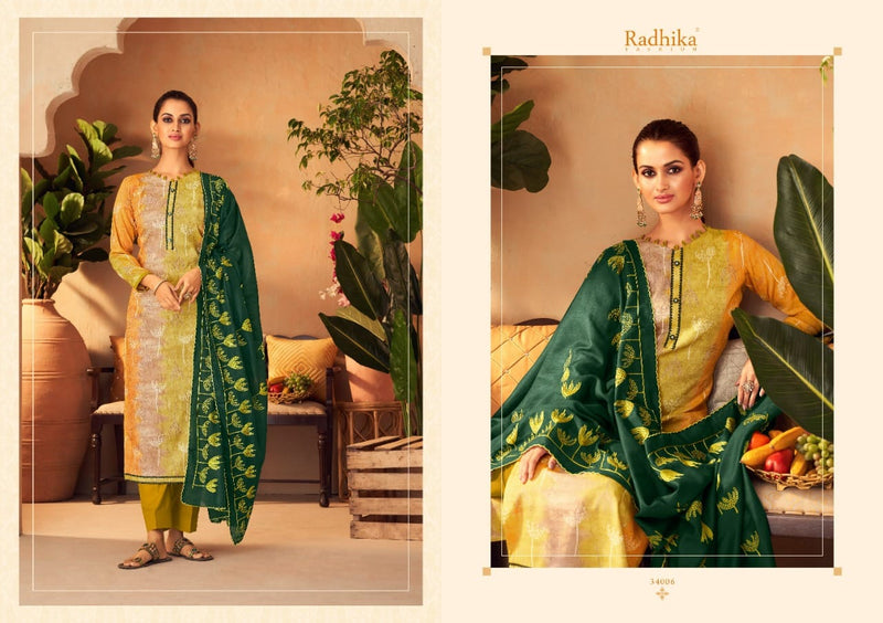 Radhika Fashion Blossom Pure Cotton With Heavy Embroidery Work Stylish Designer Fancy Salwar Suit
