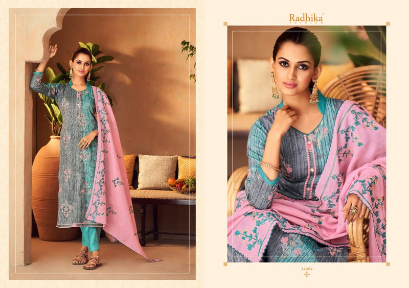 Radhika Fashion Blossom Pure Cotton With Heavy Embroidery Work Stylish Designer Fancy Salwar Suit
