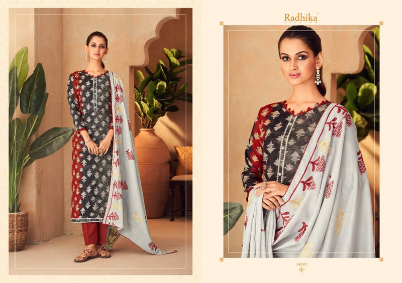 Radhika Fashion Blossom Pure Cotton With Heavy Embroidery Work Stylish Designer Fancy Salwar Suit