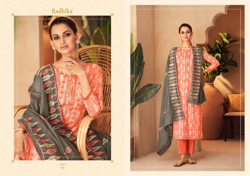 Radhika Fashion Blossom Pure Cotton With Heavy Embroidery Work Stylish Designer Fancy Salwar Suit