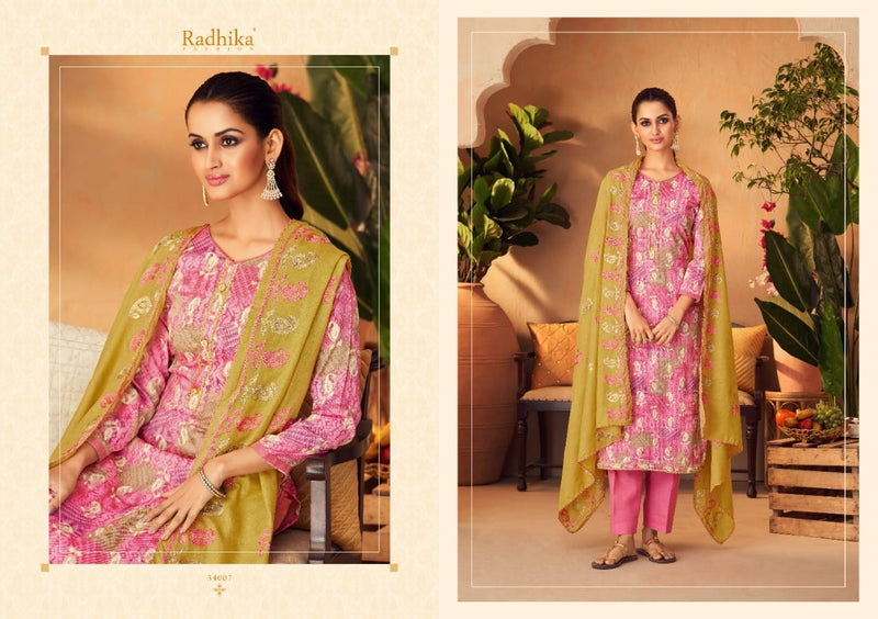 Radhika Fashion Blossom Pure Cotton With Heavy Embroidery Work Stylish Designer Fancy Salwar Suit