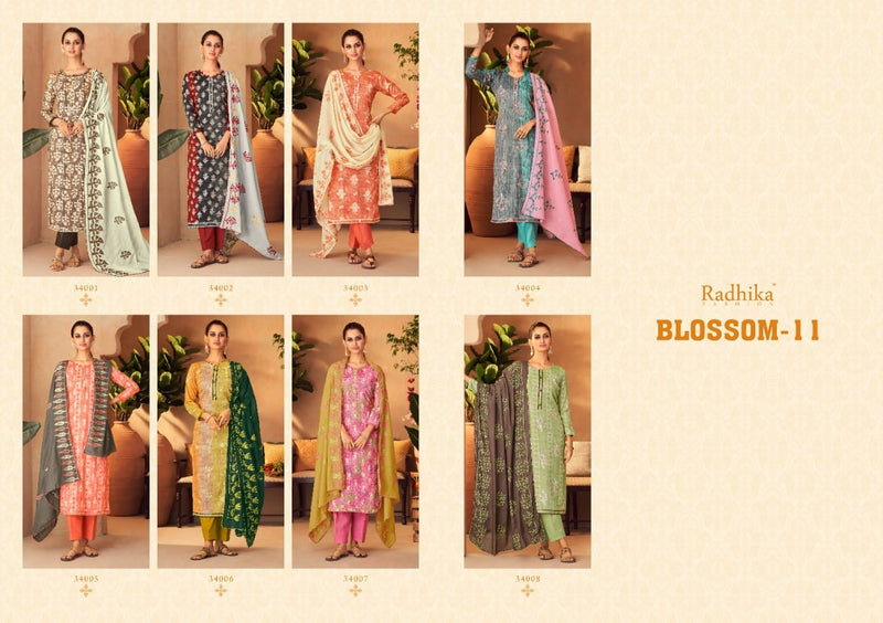 Radhika Fashion Blossom Pure Cotton With Heavy Embroidery Work Stylish Designer Fancy Salwar Suit