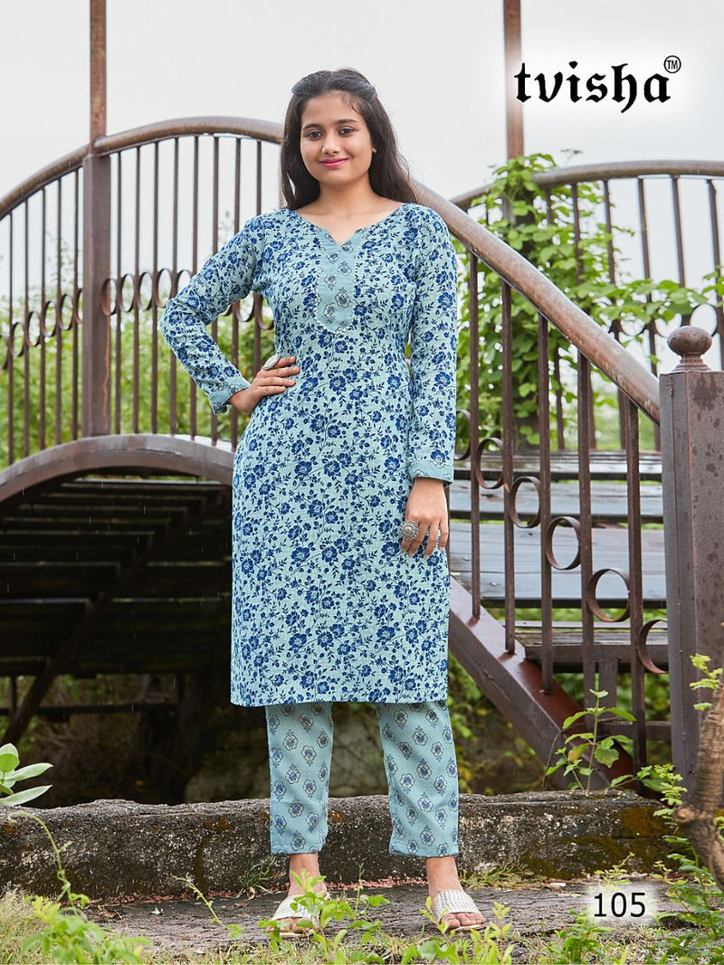 Raashee Tavisha Pure Cotton With Beautiful Work Stylish Designer Casual Look Fancy Kurti