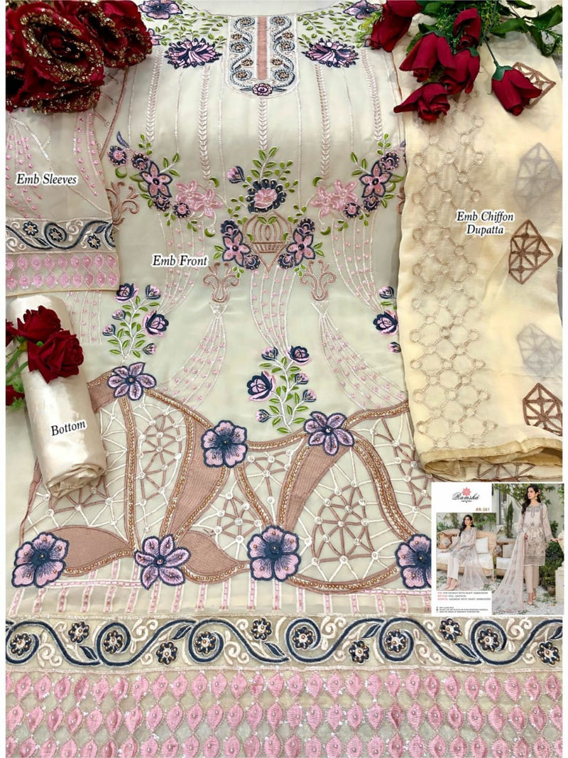 Ramsha Suit R 361 Georgette Embroidery Work Pakistani Salwar Suit