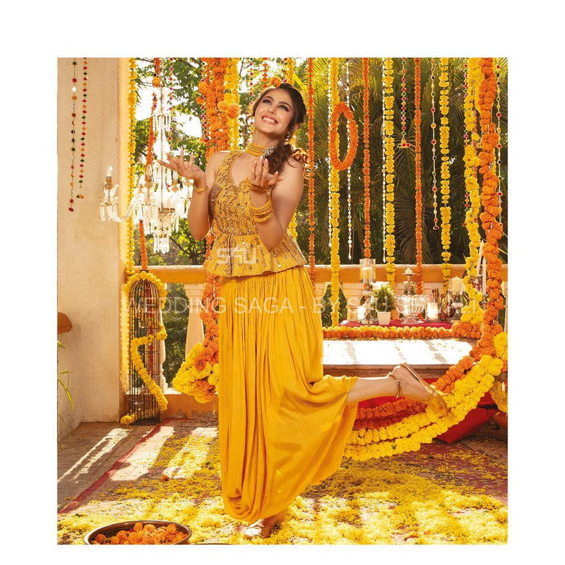 S4u Shivali Haldi Wedding Saga Fancy Designer Festival Wear Singles Collection