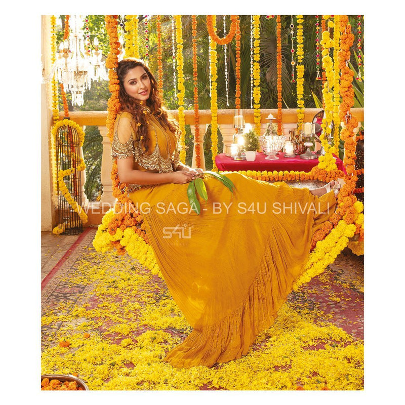 S4u Shivali Haldi Wedding Saga Fancy Designer Festival Wear Singles Collection