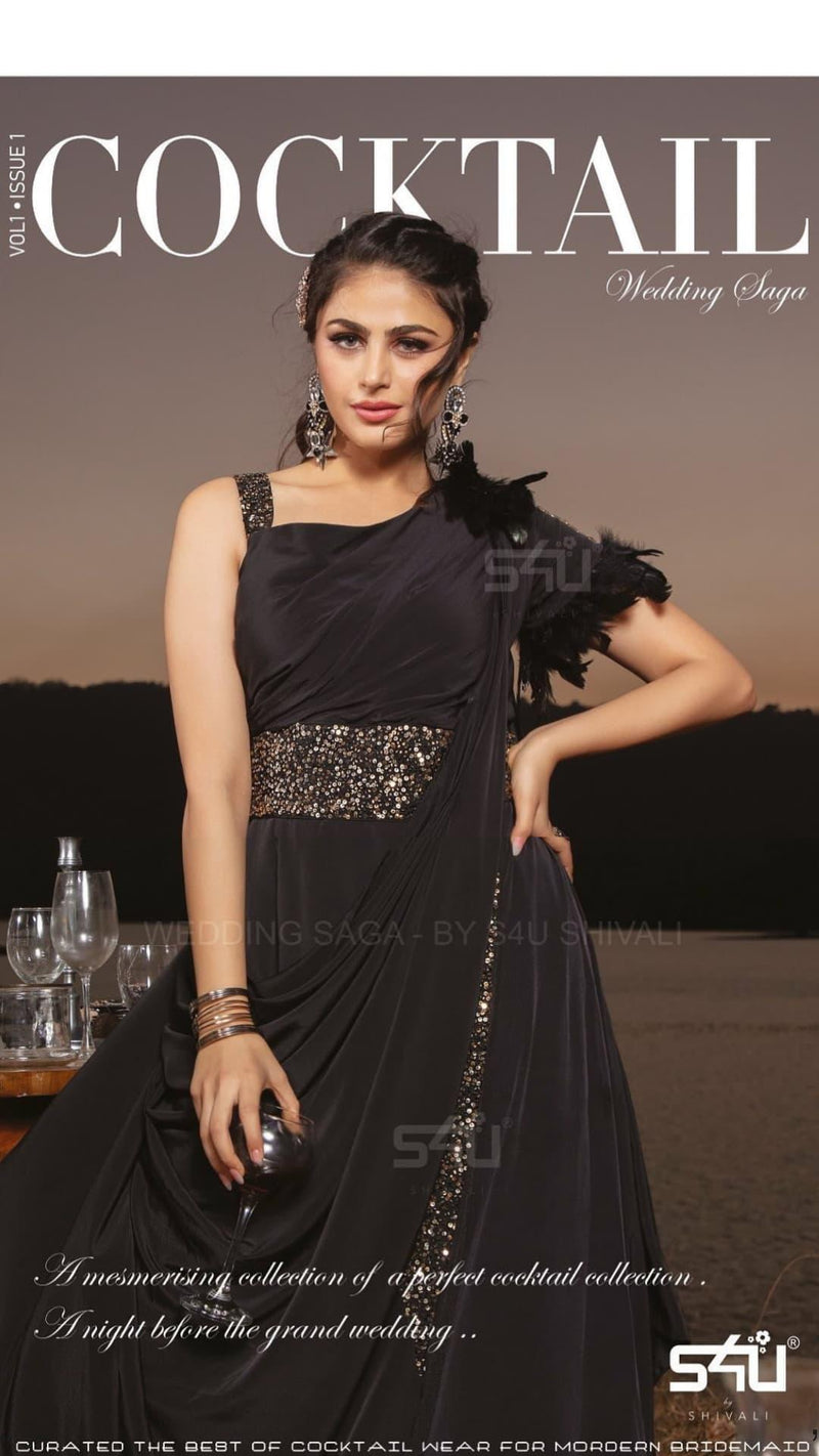 S4u Shivali Cocktail Wedding Saga Partywear Single Kurti Collection