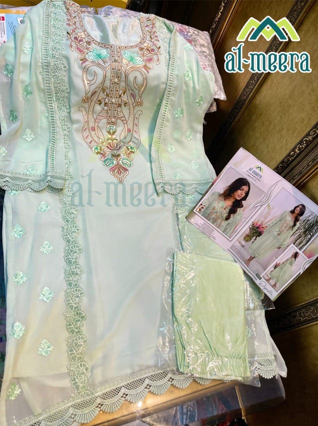 Al Meera D No 1133 Faux Georgette Heavy Designer Pakistani Kurti